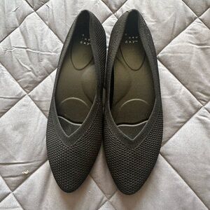 a new day Black Knit Pointed-Toe Slip-On Flats